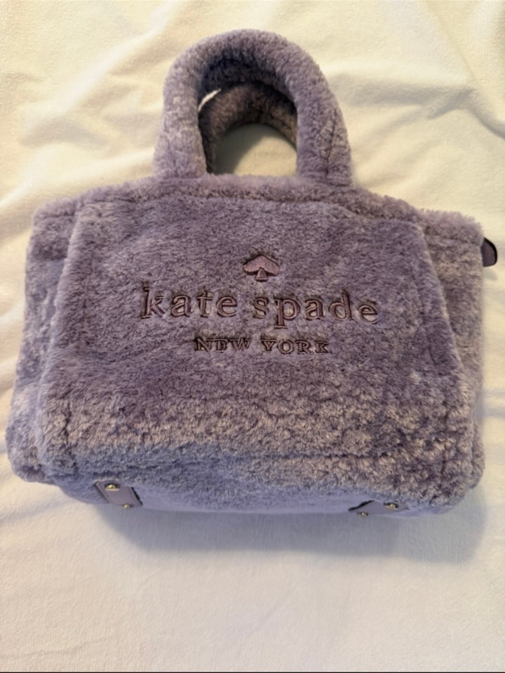 kate spade Lavender Plush Faux-Fur Tote